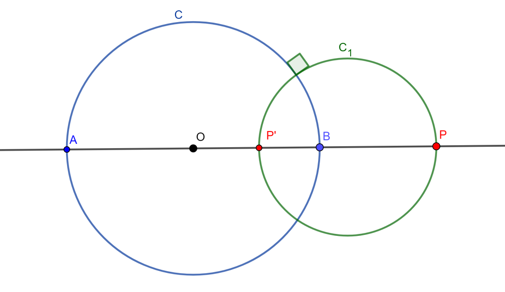 Ortogonalidad en circunferencias con puntos inversos