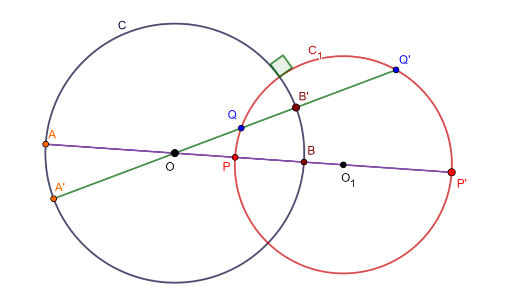 Inversión respecto a una circunferencia ortogonal a C(O,r).